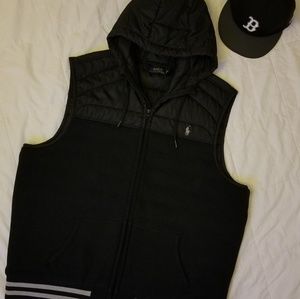 polo vest with hood